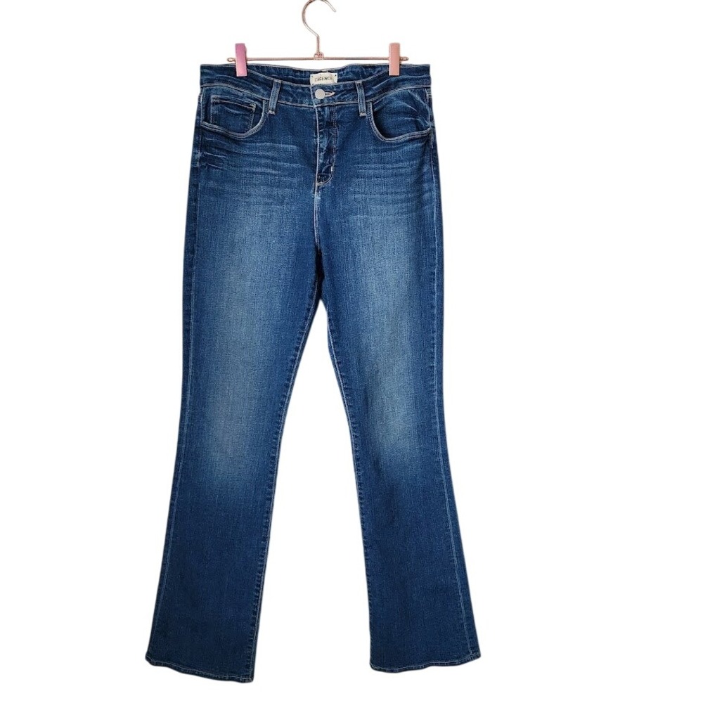 L'AGENCE high rise straight jeans in Manchester wash minimalist 30